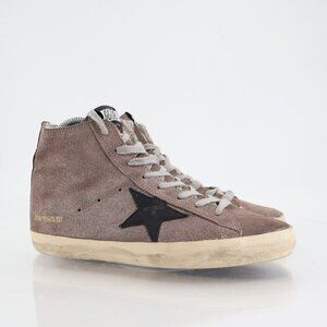 Golden Goose Women's Francy High Top Sneaker Mouse/Black Size 38